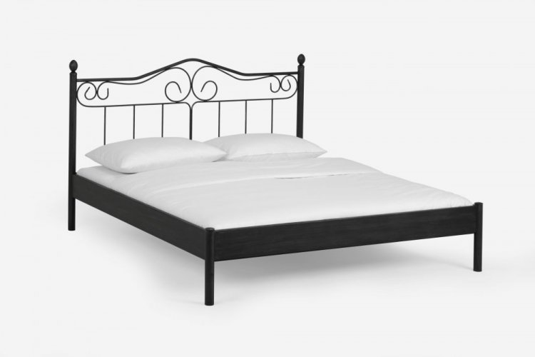 Dvoulůžková postel MERCURY-PALERMO (černostříbrná)
