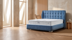Čalouněná postel SKY s matrací - modrá