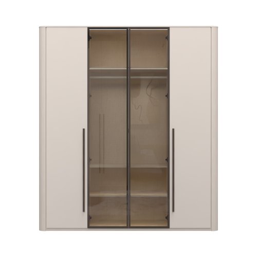 Skříň prosklená s osvětlením RONDO - P4R-2AL/RO - Cashmere lak mat