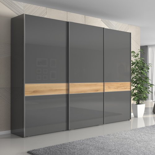 Skříň ONYX - PK281/ON antracit lesk/ořech pacific lesk