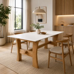 Jídelní stůl SETA BLANC – 180 × 90 cm, keramická deska 12 mm