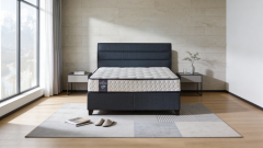 Čalouněná postel HYPERSOFT- modrá