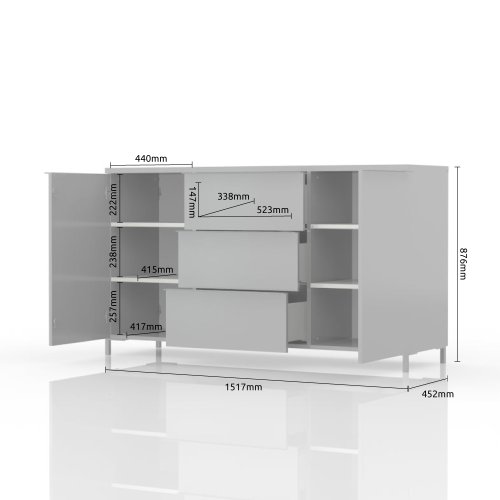 Komoda ONYX - K23/ON antracit lesk/ořech pacific lesk