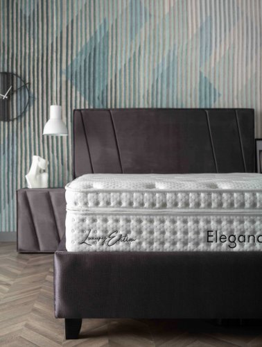Čalouněná postel ELEGANCE NEW s matrací - černá