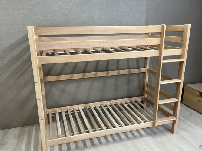 Patrová postel z masivu LENNY H 173 buk natur s matracemi ELASTIK - SET