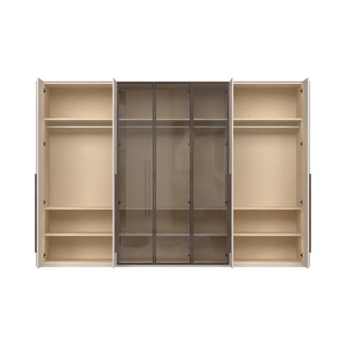 Skříň prosklená s osvětlením RONDO - P7R-3AL/RO - Cashmere lak mat