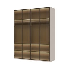 Sestava skříní prosklená OPERA - P4-4AL/OP - Cashmere lak mat