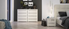 Komoda PIANO - F4/PN bílá lesk