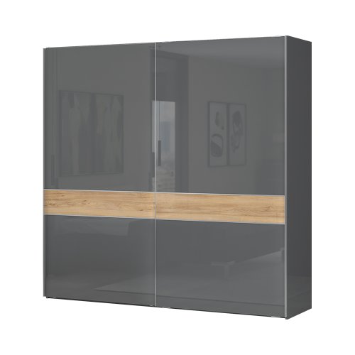 Skříň ONYX - PK231/ON antracit lesk/ořech pacific lesk