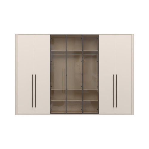 Skříň prosklená s osvětlením RONDO - P7R-3AL/RO - Cashmere lak mat