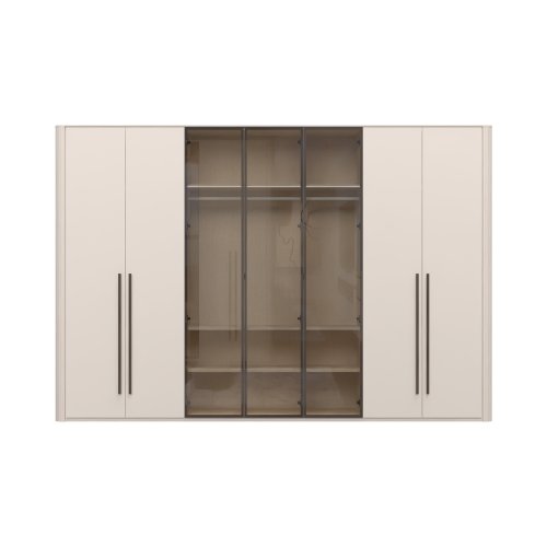 Skříň prosklená RONDO - P7-3AL/RO - Cashmere lak mat