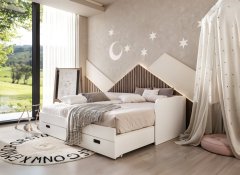 Postel s roštem AMBER bílá a matracemi SOLO - set