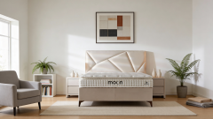 Čalouněná postel MOON - béžová