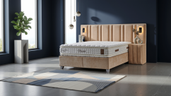 Čalouněná postel MASTER NEW s matrací - béžová