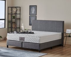 Čalouněná postel OSLO s matrací - tmavě šedá