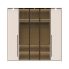 Sestava skříní prosklená s rámem a osvětlením OPERA - P5B-3AL/OP - Cashmere lak mat