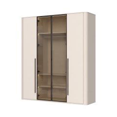 Skříň prosklená RONDO - P4-2AL/RO - Cashmere lak mat