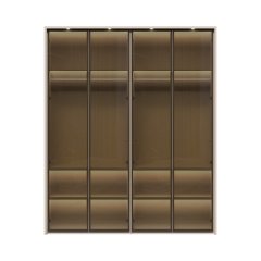 Sestava skříní prosklená s rámem a osvětlením OPERA - P4B-4AL/OP - Cashmere lak mat