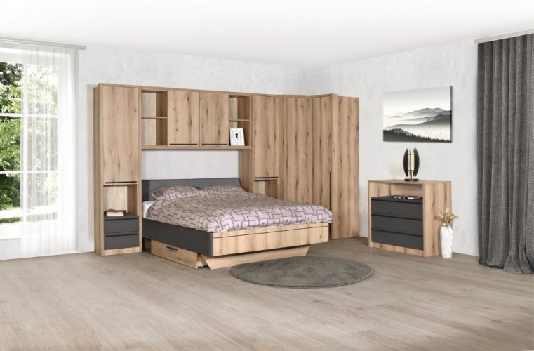 Komoda KALIOPA 3F - dub artisan/šedá