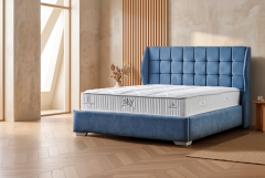 Čalouněná postel SKY - modrá