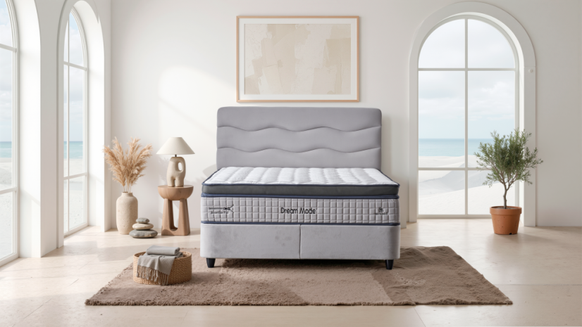 Čalouněná postel DREAM MODE NEW - světle šedá