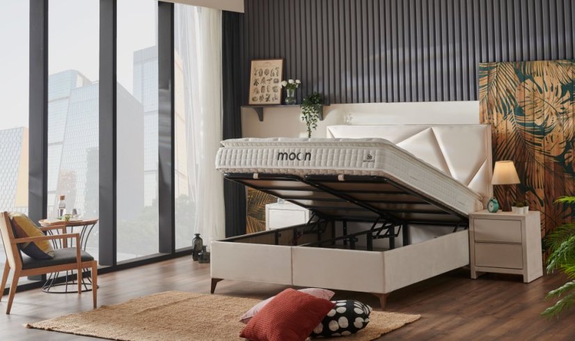 Čalouněná postel MOON - antracit