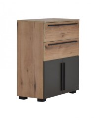 Botníková komoda LEONIDAS 80 - dub artisan/šedá