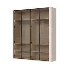 Skříň prosklená RONDO - P4-4AL/RO - Cashmere lak mat