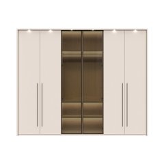 Sestava skříní prosklená s rámem a osvětlením OPERA - P6B-2AL/OP - Cashmere lak mat