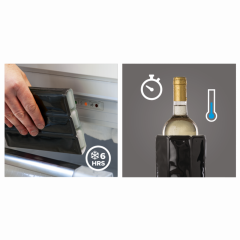 Aktivní chladič na víno a sekt, černý se zlatými detaily - 2 ks