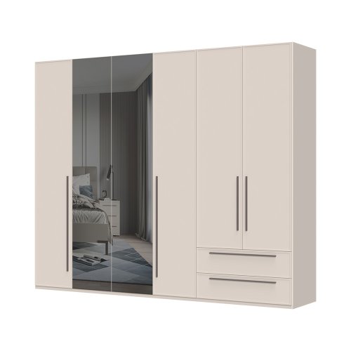 Sestava skříní  se zrcadly OPERA - P62-2OG/OP - Cashmere lak mat