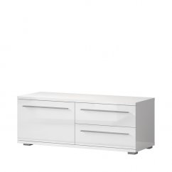 Televizní stolek PIANO TV120-1K2F/PN bílá lesk