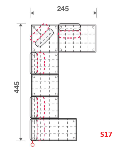 Tahiti - Sedací souprava S17/S18 + taburet TA85