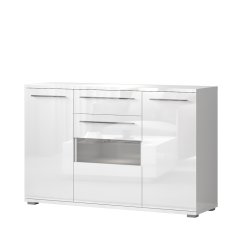 Komoda PIANO K150V-3KS1F/PN bílá lesk