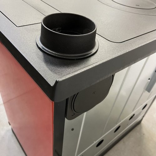 PLAMEN Sporák na tuhá paliva 850 GLAS - P červený