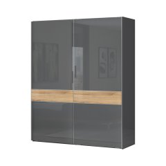 Skříň ONYX - PK180/ON antracit lesk/ořech pacific lesk