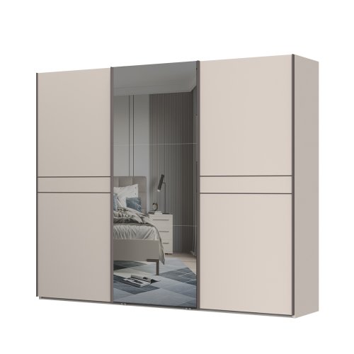 Skříň se zrcadlem OPERA - PK281-OG/OP - Cashmere lak mat