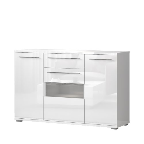 Komoda PIANO K150V-3KS1F/PN bílá lesk