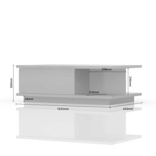 Konferenční stolek PIANO KLS-1F bílá lesk