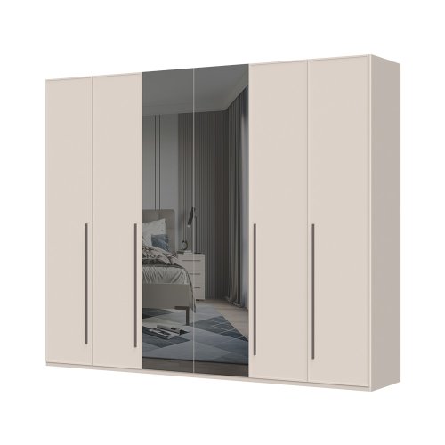 Sestava skříní se zrcadly OPERA - P6-2OG/OP - Cashmere lak mat
