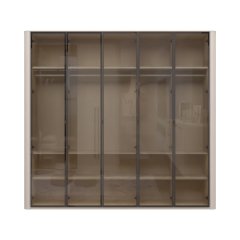 Skříň prosklená RONDO - P5-5AL/RO - Cashmere lak mat