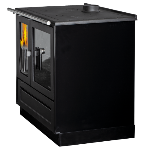 PLAMEN Sporák na tuhá paliva 910 GLAS -  černý