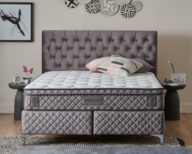 Čalouněná postel DELUXE - šedá