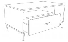 Konferenční stolek PORTO - dub artisan/bílá