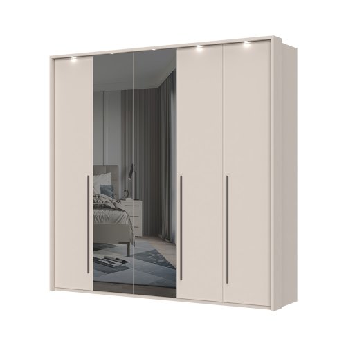 Sestava skříní s rámem, osvětlením a zrcadlem OPERA - P5B-2OG/OP - Cashmere lak mat