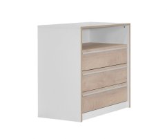 Komoda KALIOPA 3F - dub premium/bílá
