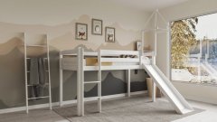Dětská patrová postel z masivu ANDY 90 - buk bílá