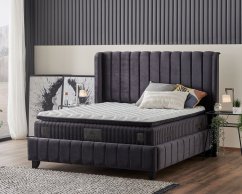 Čalouněná postel SOHO s matrací - tmavě šedá