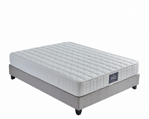 Čalouněná postel INCI s matrací - tmavě šedá