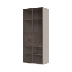 Skříň prosklená OPERA - P2-2AL/OP - Cashmere lak mat